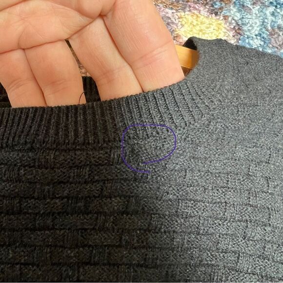 A Frame charcoal basketweave cotton/poly sweater M - Picture 7 of 7
